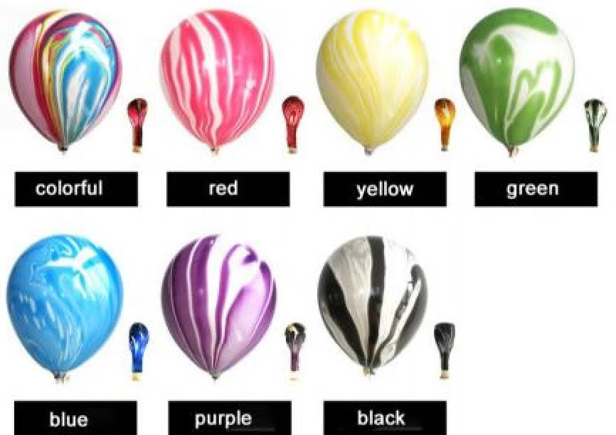 Pack of 10 - Marble 10 Inch Latex Balloon