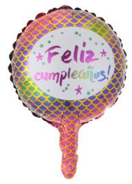 Spanish Round 10 Inch Colourful Mermaid Foil Balloon