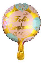 Spanish Round 10 Inch Pastel with Sprinkles Foil Balloon