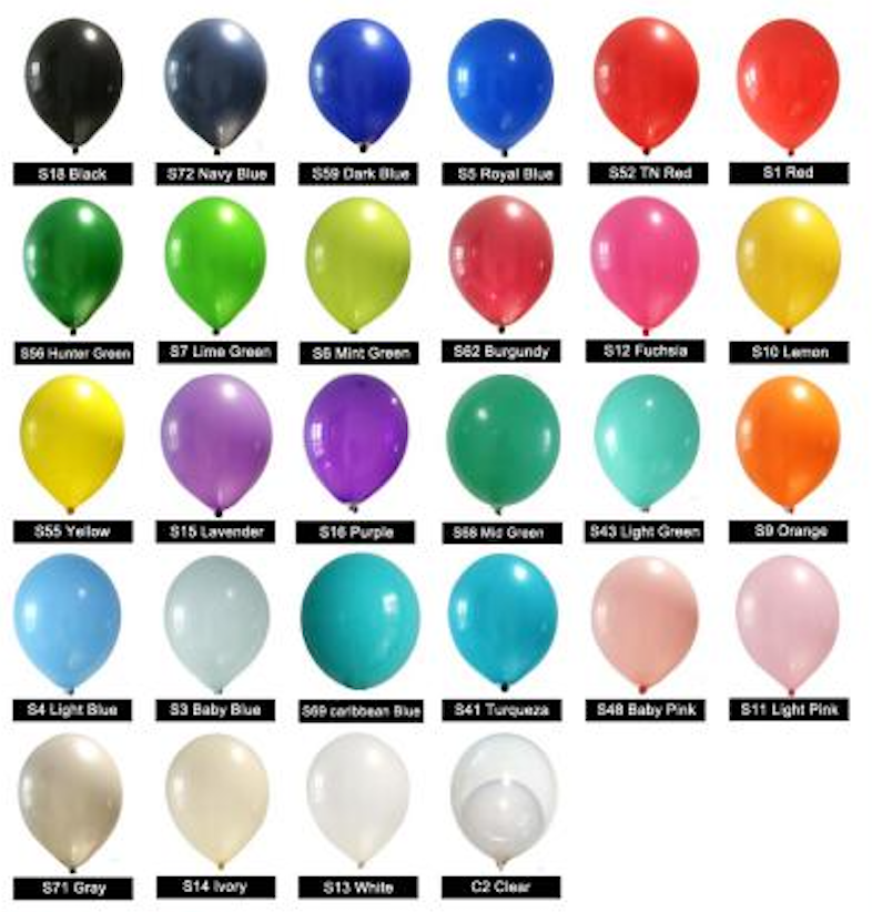 Pack of 20 - Standard 10 Inch Latex Balloon