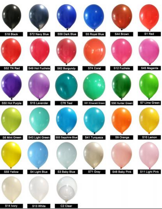 Standard 12 Inch Latex Balloon