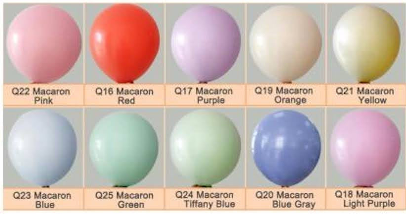Pack of 20 - Pastel Latex Balloon 18 Inch