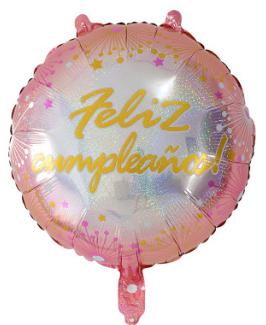 Spanish Round 18 Inch Silver and Peach Foil Balloon