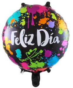 Spanish Round 18 Inch Paint Splatter Foil Balloon