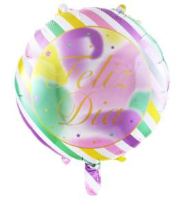 Spanish Round 18 Inch Colourful Stripes Foil Balloon