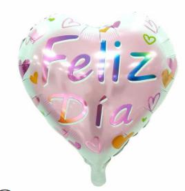 Spanish Heart 18 Inch Pink and White Foil Balloon