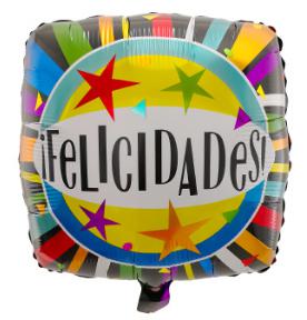 Spanish Square 18 Inch Felicidades Foil Balloon