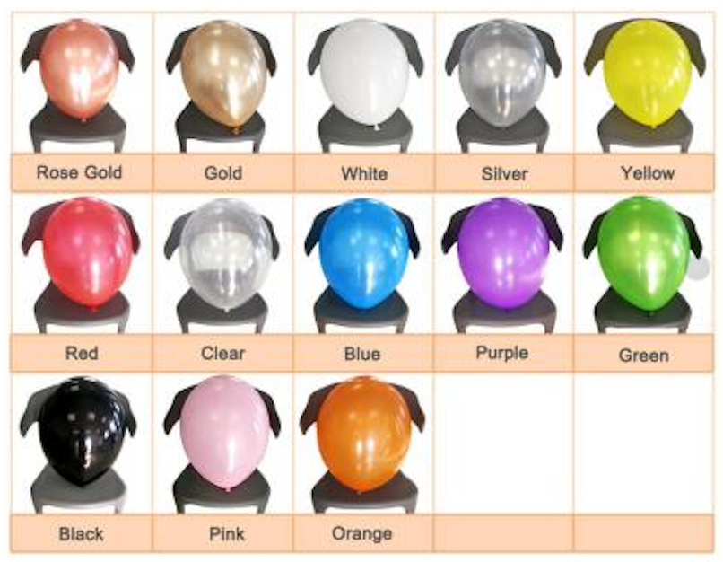 Pack of 10 - Standard 18 Inch Latex Balloon