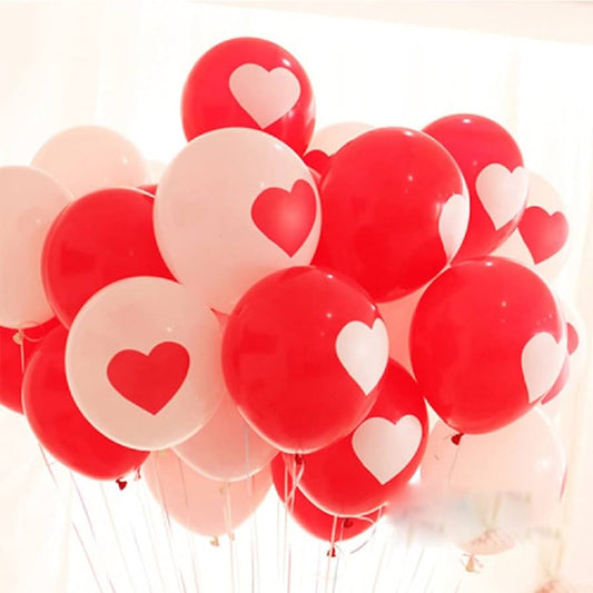 12 Inch Latex Balloon with Heart Pattern