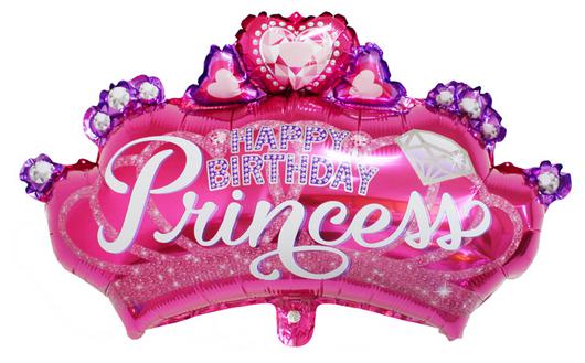 Princess Jewelled Crown Foil Balloon