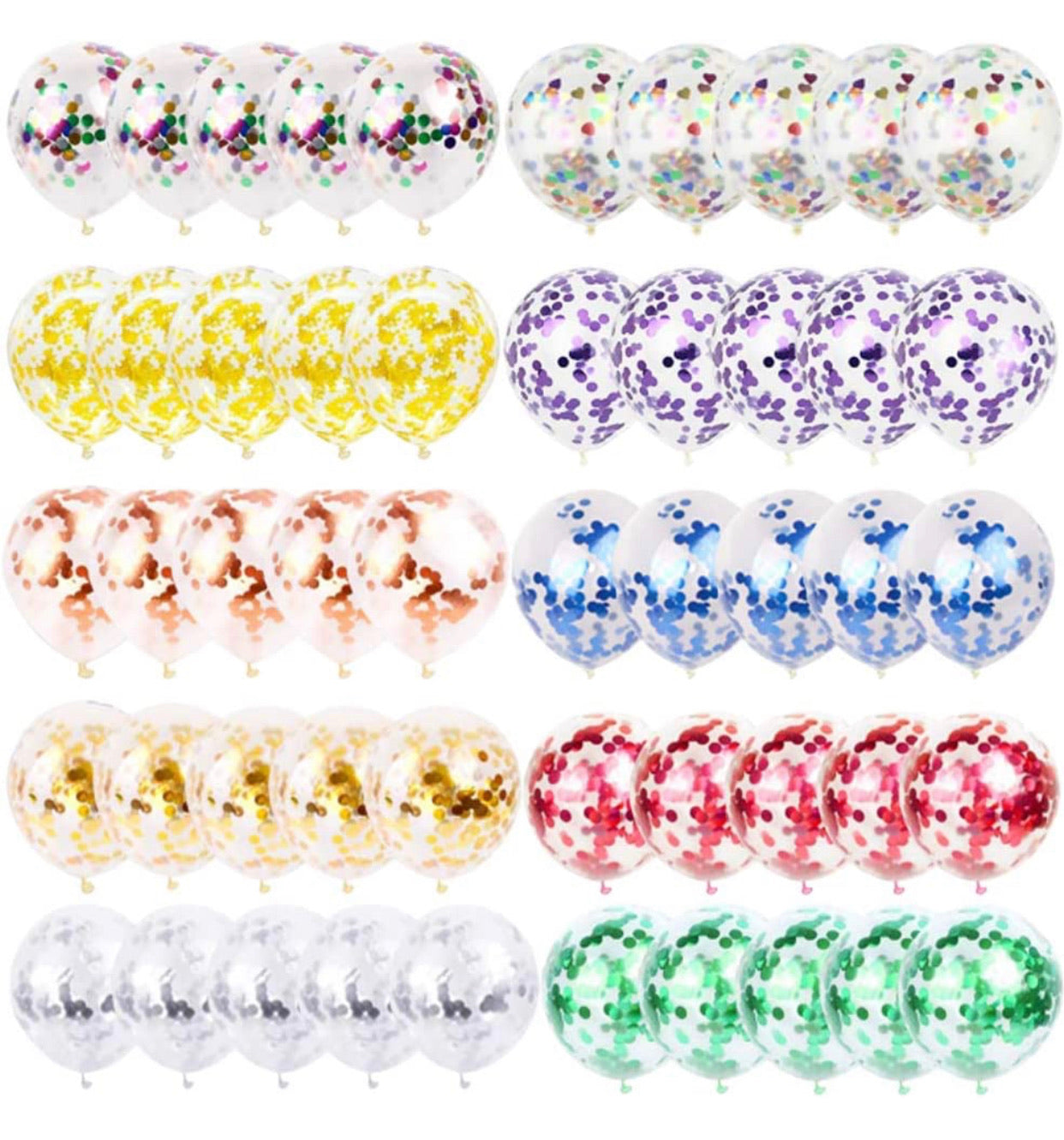 12 Inch Confetti-filled Latex Balloons