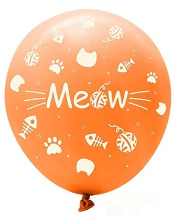 Cat themed 12 Inch Latex Balloon