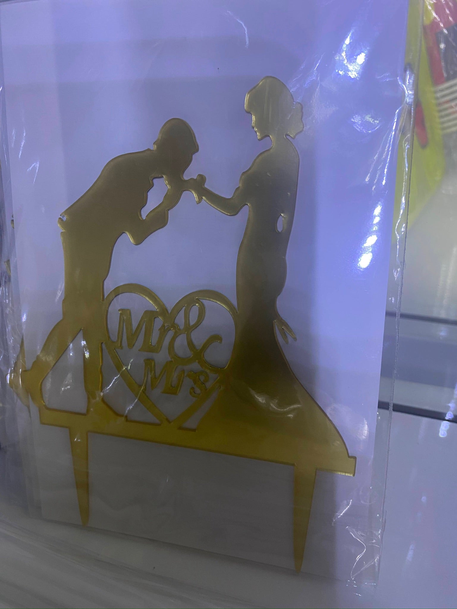 Mr Mrs Single Cake Topper