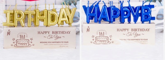 Happy Birthday Shiny Letters Candles