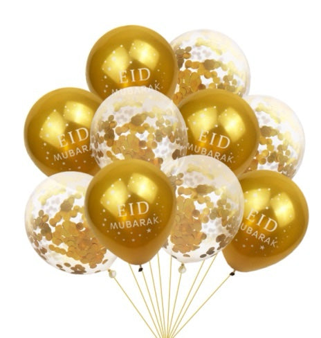 Eid Mubarak 12 Inch Latex Balloons