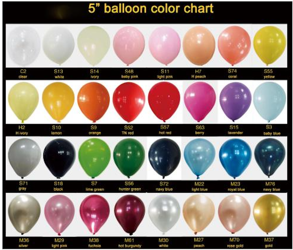 Pack of 20 - Standard 5 Inch Latex Balloon