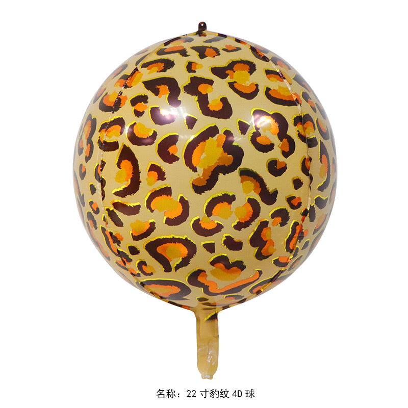 4D Animal Print Ball Foil Balloon