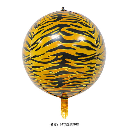 4D Animal Print Ball Foil Balloon