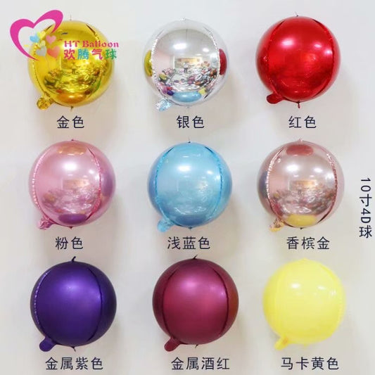 4D Glossy Ball Foil Balloon 10 Inch