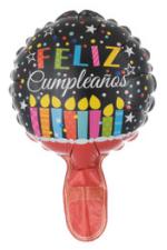 Spanish Round 6 Inch Colourful Candles Foil Balloon