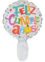 Spanish Round 6 Inch Colourful Letters Foil Balloon