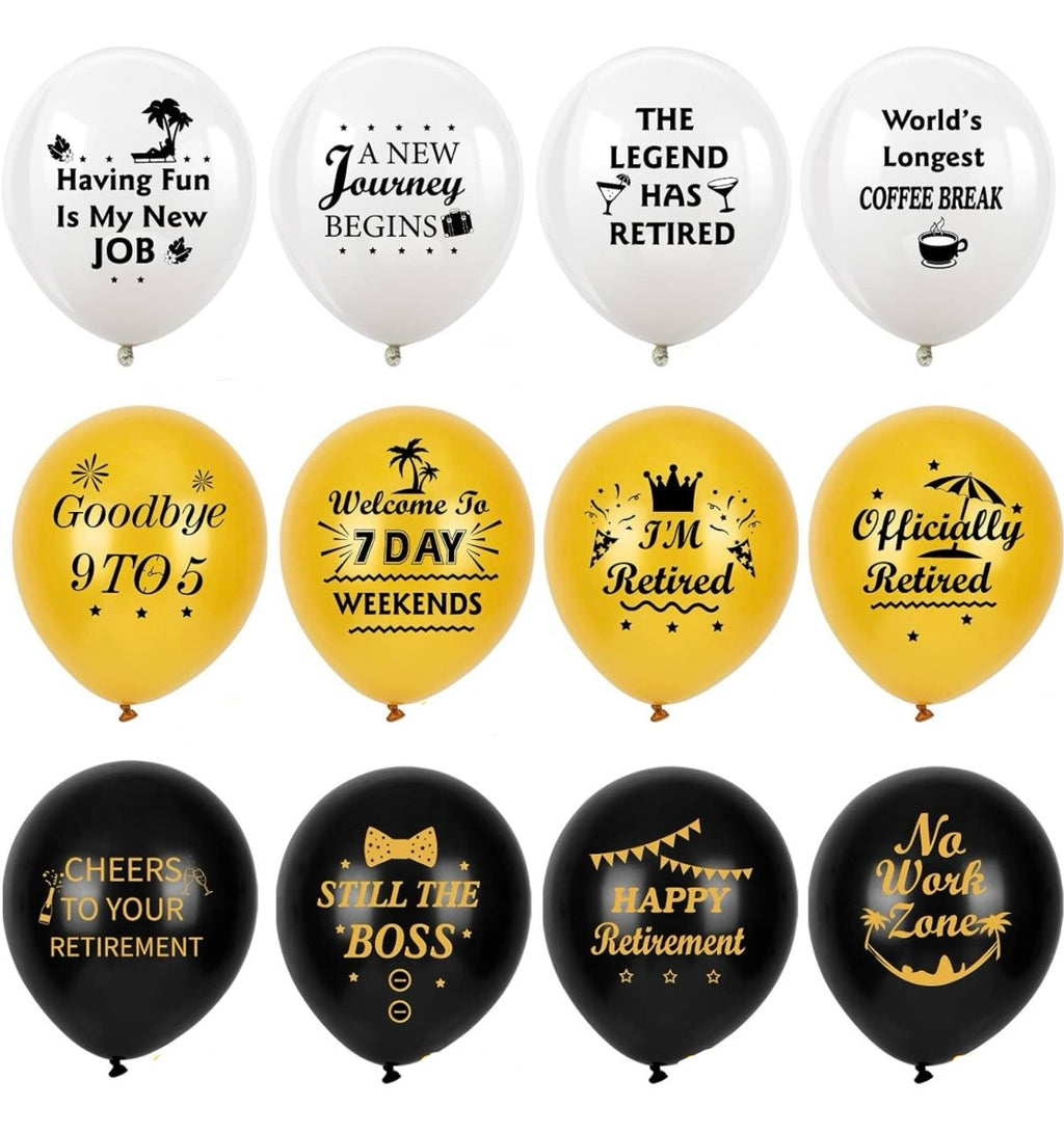 Happy Retirement 12 Inch Latex Balloons
