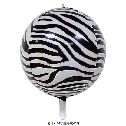 4D Animal Print Ball Foil Balloon