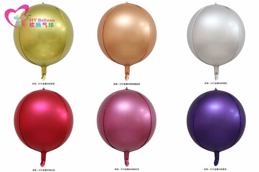 4D Matte Ball Foil Balloon - Balloon not inflated