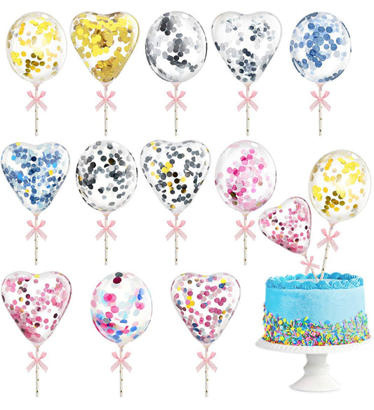 5 Inch Confetti-filled latex Cake Toppers