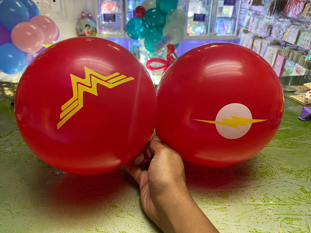 Pack of 5 - Marvel DC Comics Superhero Logos 12 Inch Latex Balloon