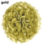 Set of 5 - Pom Poms Gold/Silver/Polka Dots 6 Inch 10 Inch and 12 Inch