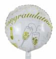 Congratulations White Round 18 Inch Foil Balloon