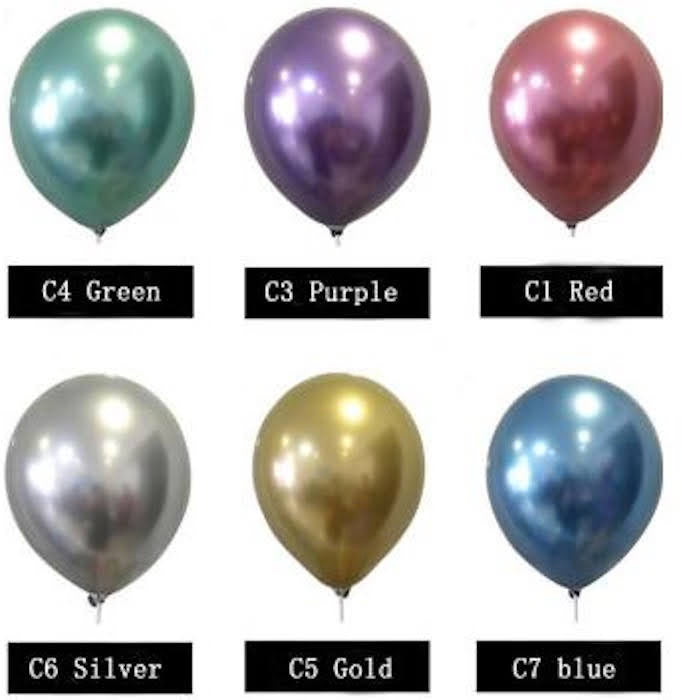 Pack of 10 - Chrome 10 Inch Latex Balloon