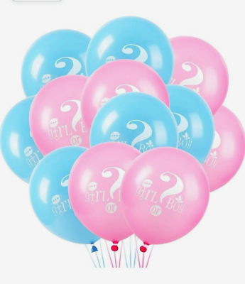 Girl or Boy Pink and Blue 12 Inch Latex Balloon Set