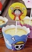 Anime One Piece 6pc Cupcake Topper and Wrapper Set
