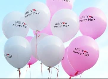 12 Inch Will You Marry Me Latex Balloon