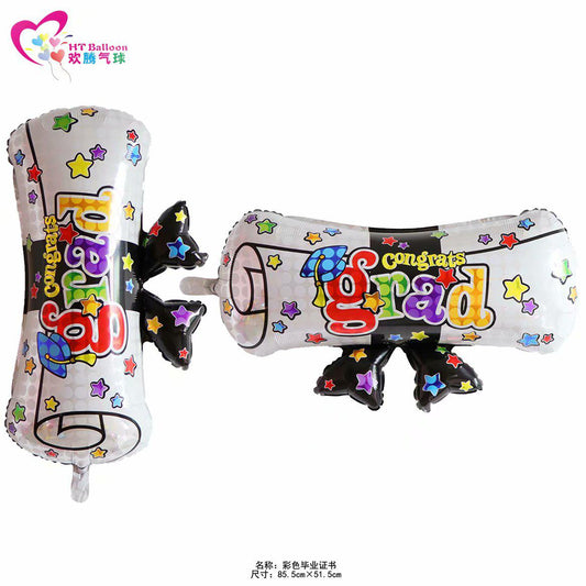 Graduation Diploma Colourful Foil Balloon