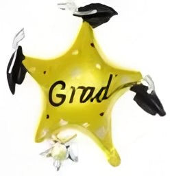 Grad Gold Star with Hats Foil Balloon