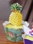 Tropical Pineapple Luau 6pc Cupcake Topper and Wrapper Set