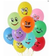 Pack of 5 - Smiley Faces 12 Inch Latex Balloon