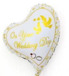 On Your Wedding Day Heart Foil Balloon