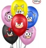 Pack of 5 - Sonic The Hedgehog Characters 12 Inch Latex Balloon