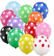 Pack of 10 - Polka Dot 12 Inch Latex Balloon