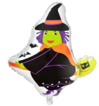 Witch On A Broomstick Foil Balloon