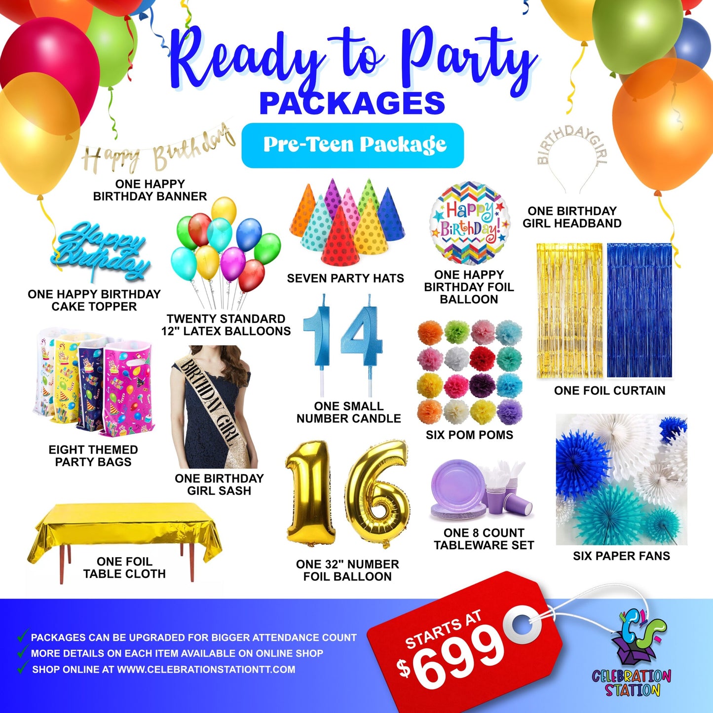 Pre Teen and Teenager Ready to Party Package