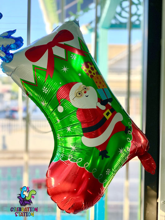 Merry Christmas Stocking Foil Balloon