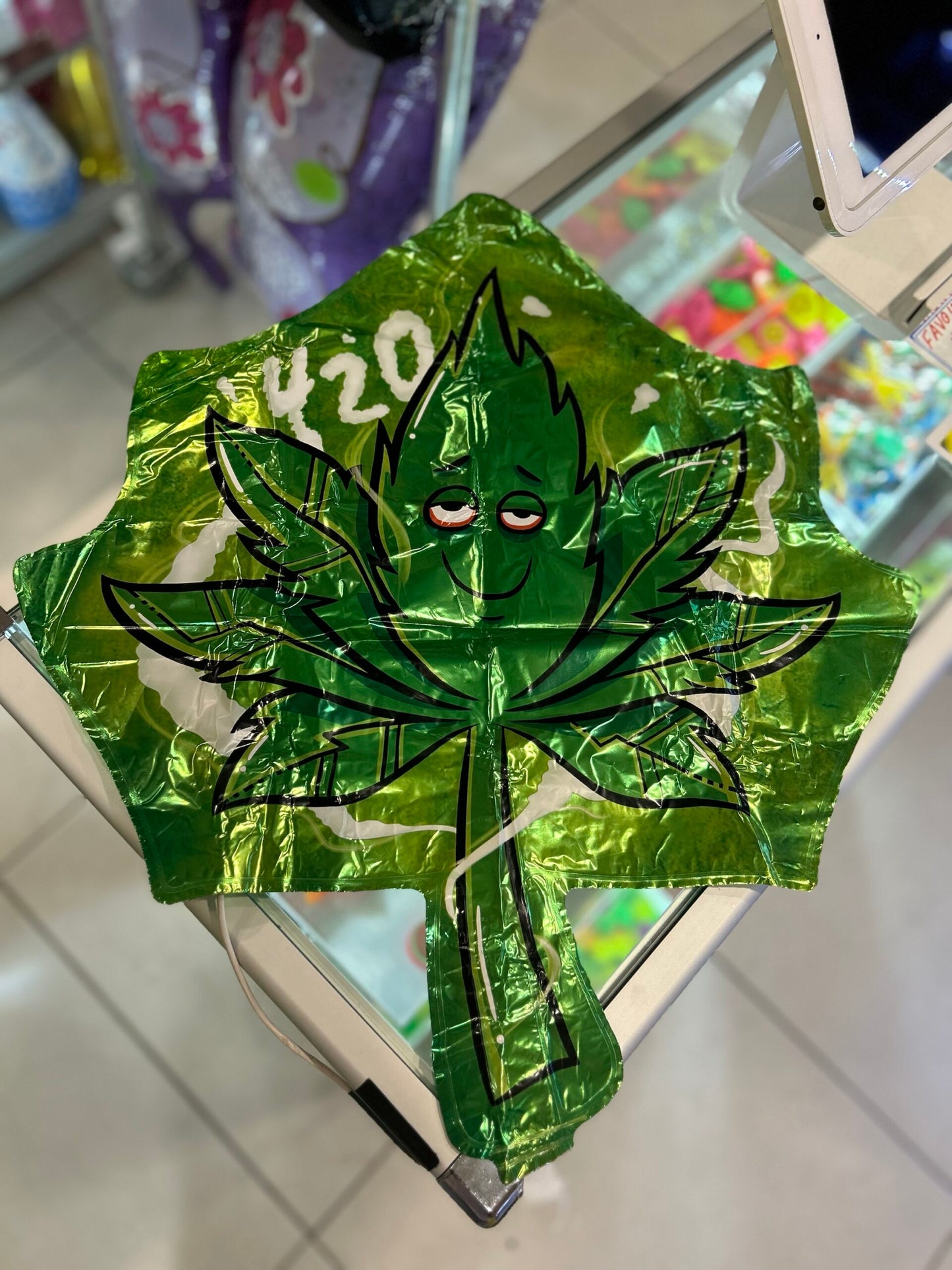 Marijuana Ganja Leaf Foil Balloon