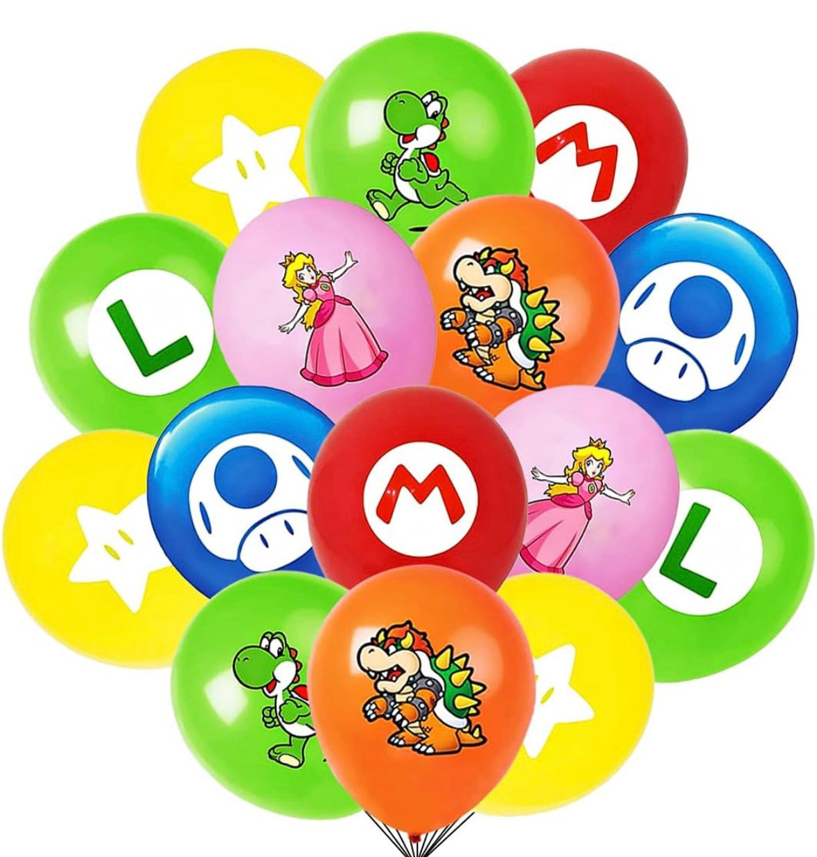 Pack of 5 - Mario Themed 12 Inch Latex