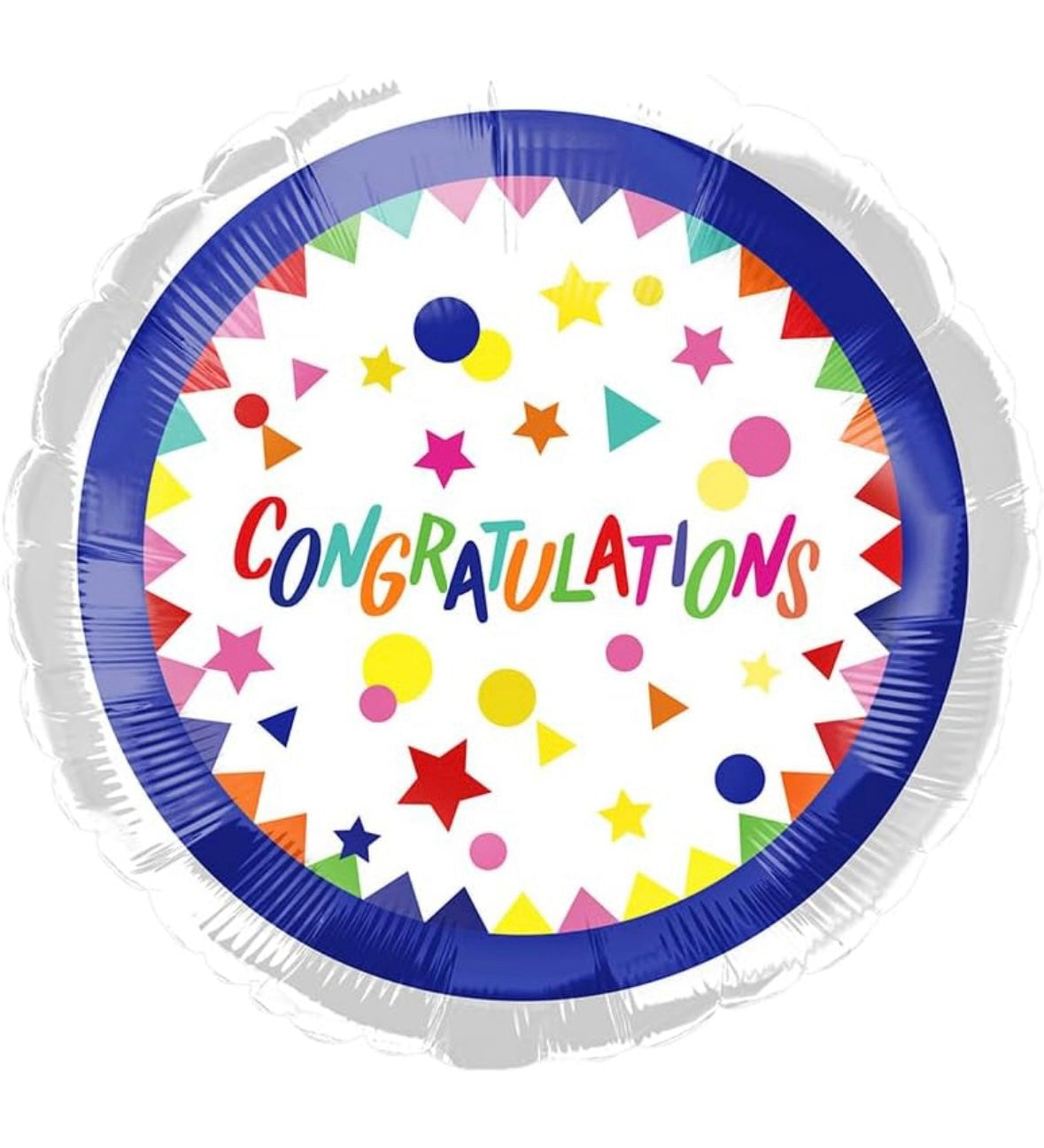 Congratulations Blue Border 18 Inch Round Foil Balloon