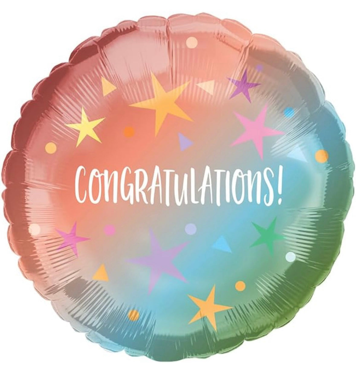 Congratulations Ombré Colours 18 Inch Round Foil Balloon